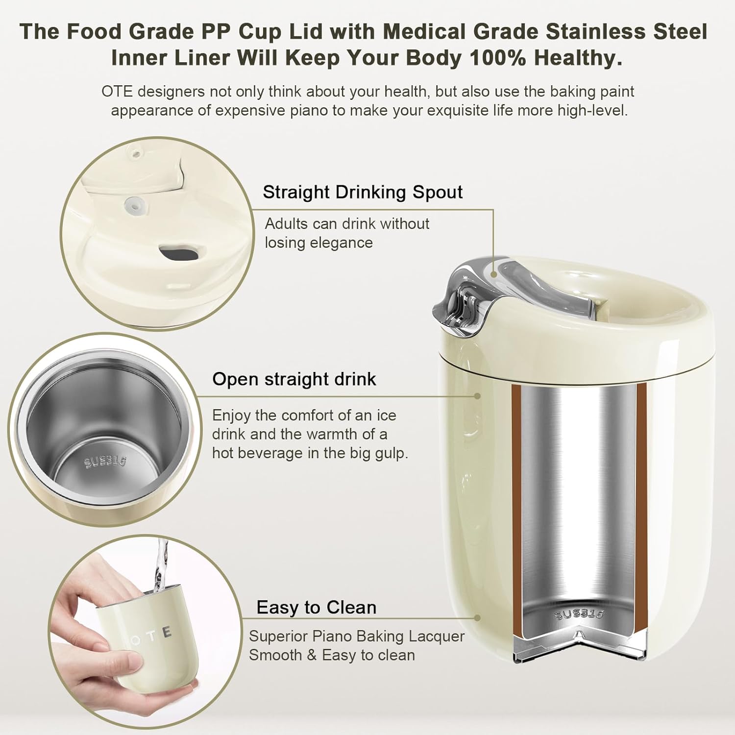 Tazza Da Viaggio Isolata Sottovuoto In Acciaio Inossidabile Tazza Da - Foto 9