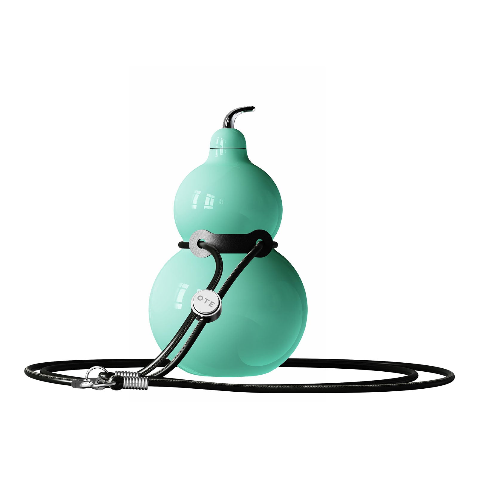 Bottiglia di zucca in acciaio inossidabile OTE, bottiglia d'acqua in metallo con tracolla, bottiglia d'acqua sportiva portatile e resistente per palestra, viaggi e uso quotidiano, 300 ml
