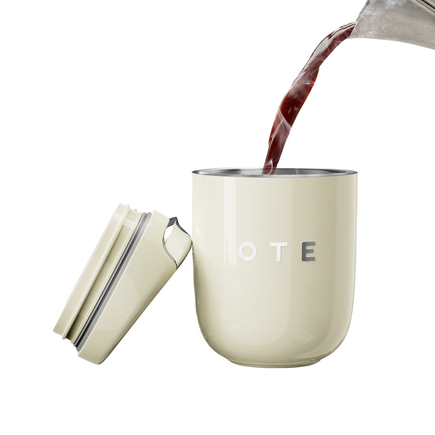 OTE Tazza da caffè isolata sottovuoto, Tumbler da viaggio in acciaio inox a doppia parete con coperchio per bere, 12,31 oz/7,74 oz (350/220ml)