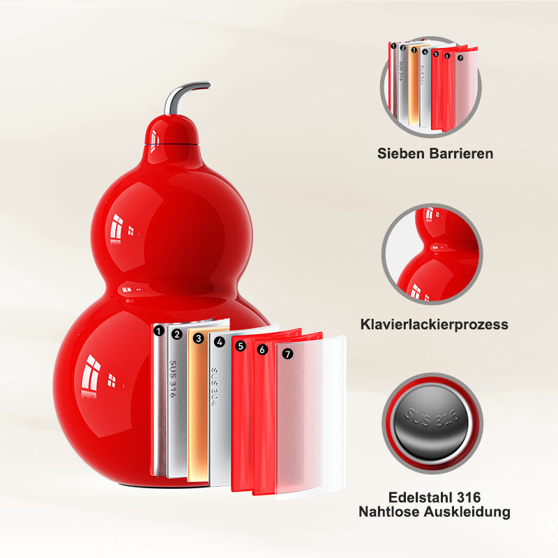 Bottiglia di zucca in acciaio inossidabile OTE, bottiglia d'acqua in metallo con tracolla, bottiglia d'acqua sportiva portatile e resistente per palestra, viaggi e uso quotidiano, 300 ml
